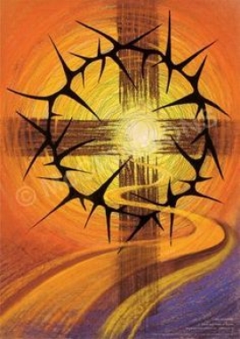 Darstellung von Kreuz und Dornenkrone 