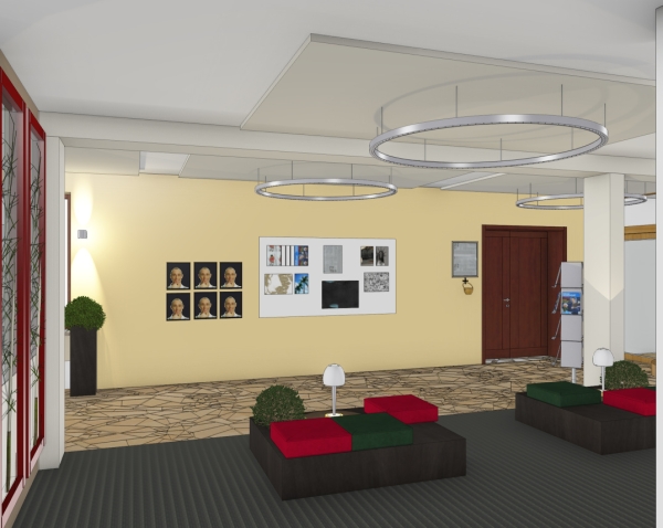 Eine 3D-Simulation zeigt, wie es später einmal aussehen könnte im modernisierten Eingangsbereich.